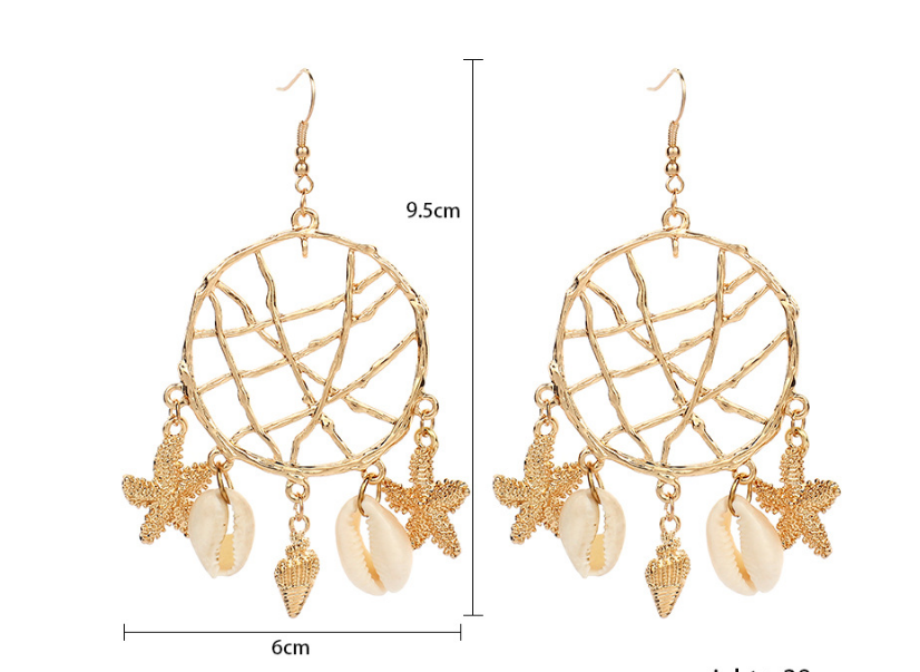 Shell Circle Dreamcatcher Earrings