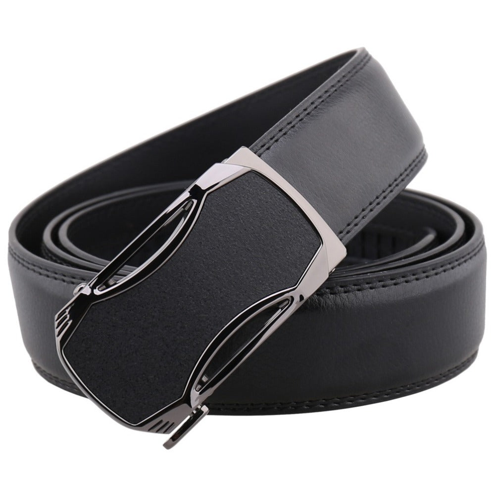 Men's belt leather automatic buckle leather belt