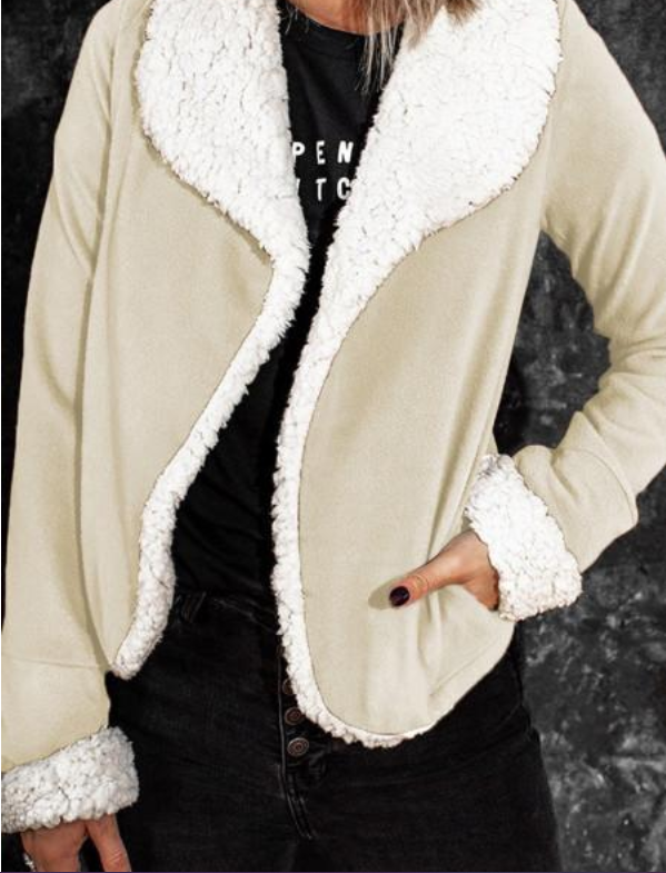 Pure Color Ladies Simple Lapel Jacket