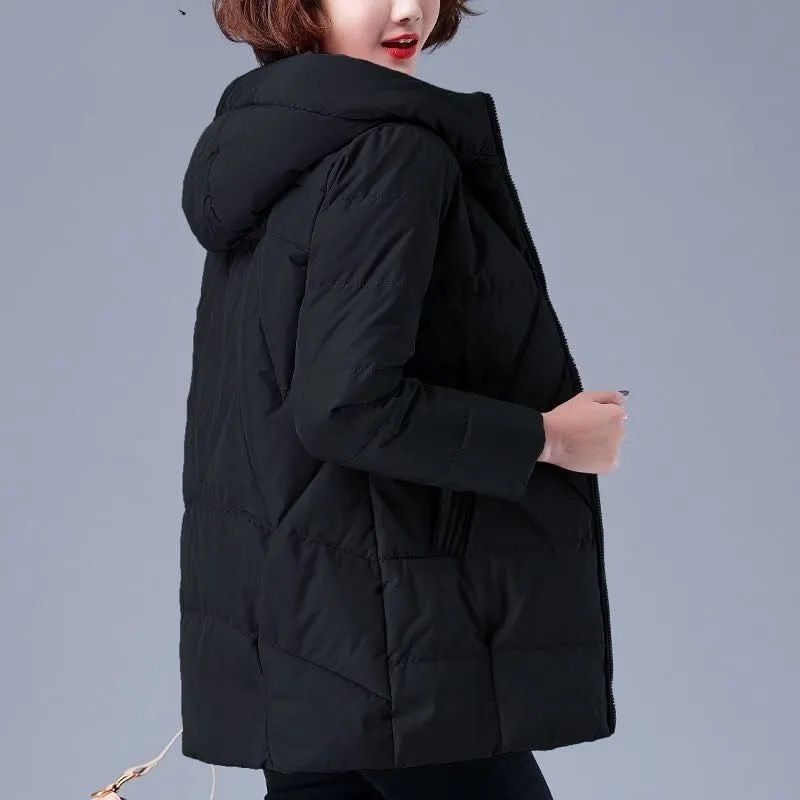 Women's New Mid-length Hooded Plus Size Coat