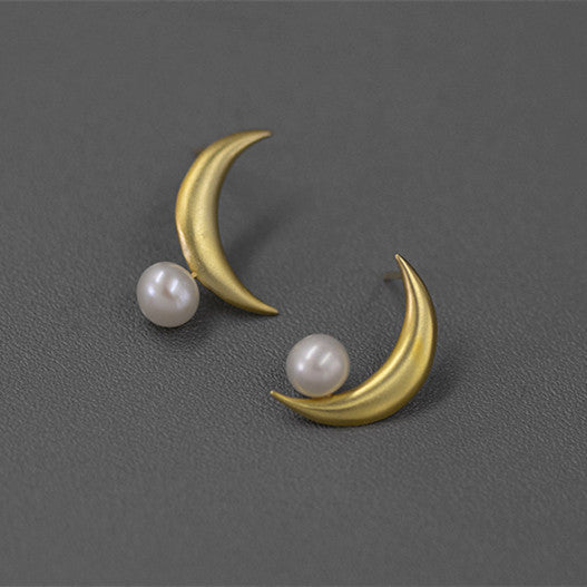 Asymmetrical Star Moon Night Earrings