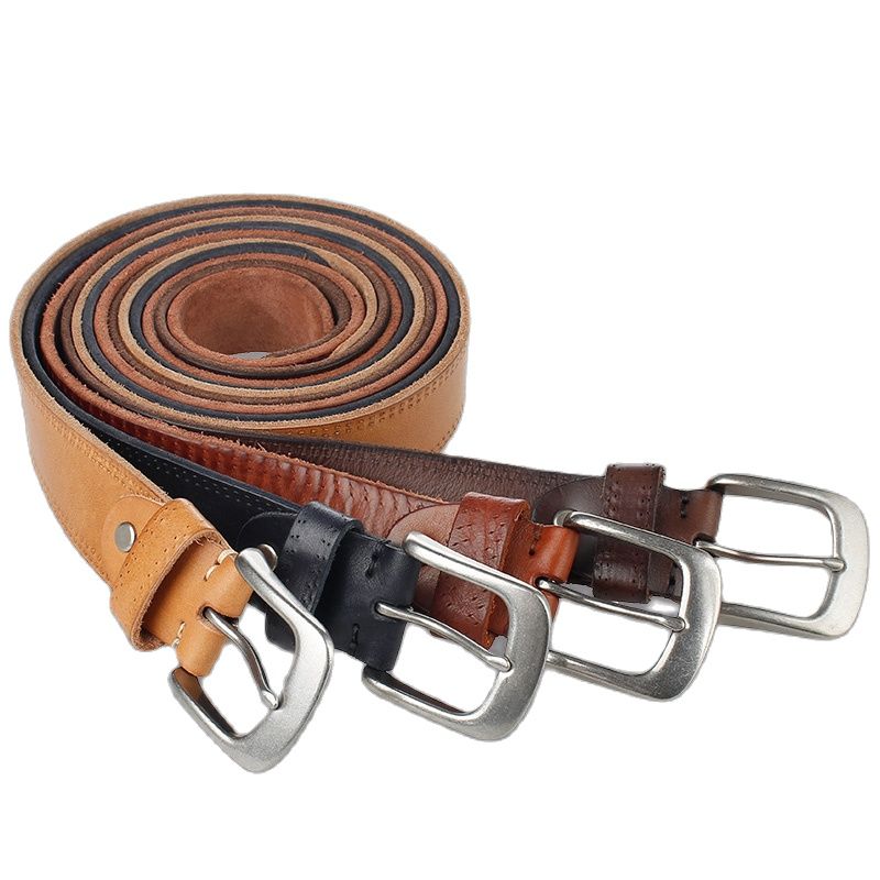 Men's And Women's High-quality Vegetable Tanned Top Layer Cowhide Alloy Pin Buckle Belt