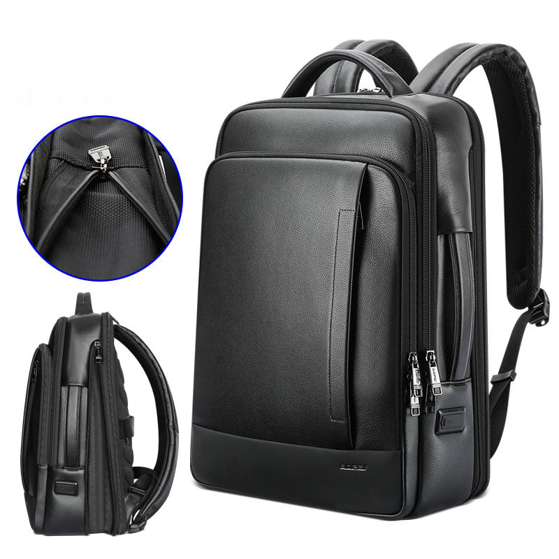 Backpack Leather Backpack Men's Business Trip First Layer Leather Backpack Computer Bag