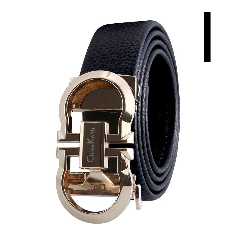 Men's New Leather Belt With Automatic Buckle