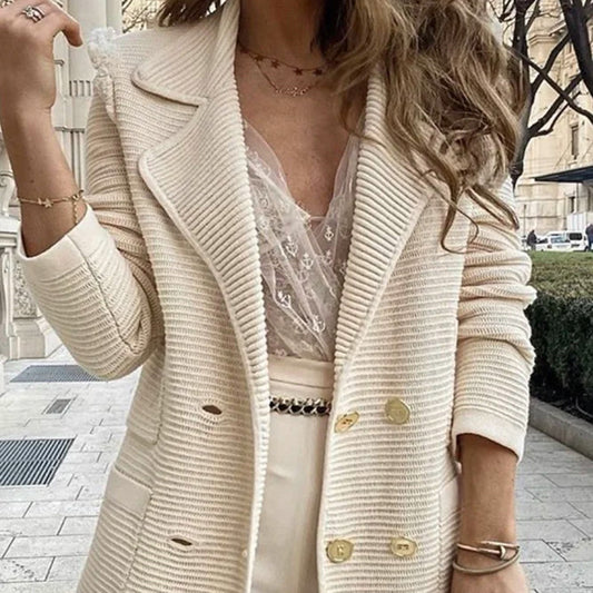 Solid Color Pit Strip Casual Suit Short Loose Jacket