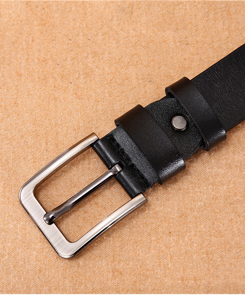 Men's Pin Buckle Belt Trend Casual Retro Lengthened Pure Cowhide