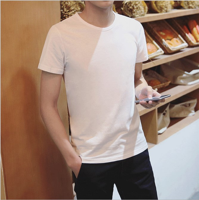 Slim round neck half sleeve bottoming shirt