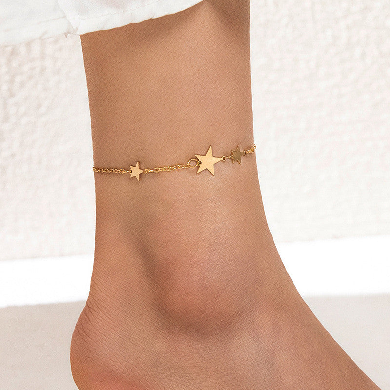 Temperament Simple Style Fashion Five-pointed Star Anklet