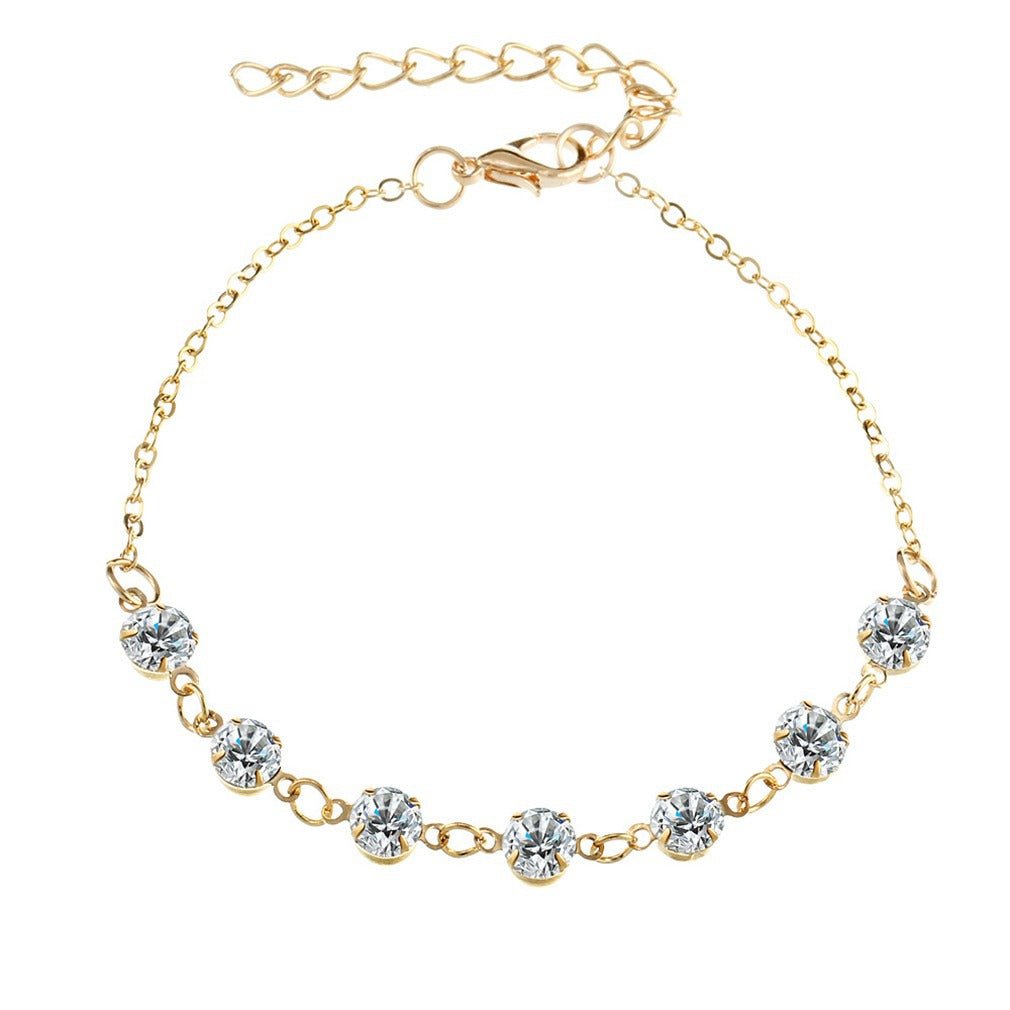 Fashion Alloy Diamond Simple Crystal Anklet