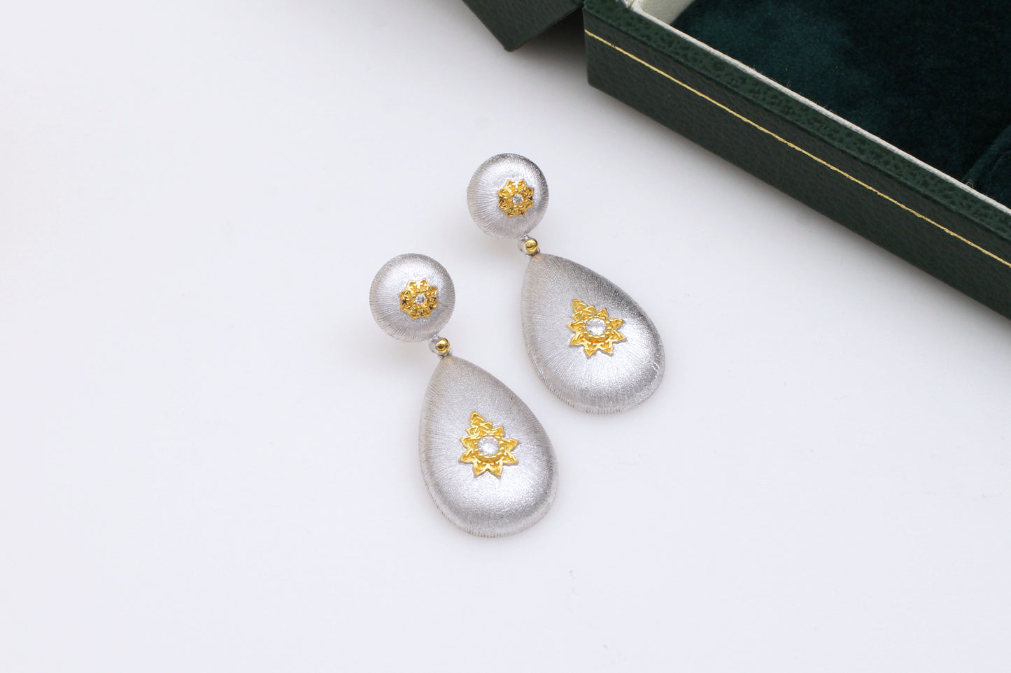 Creative 925 Silver Brushed Star Earrings