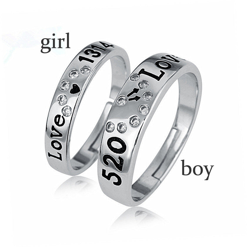 Men And Women's Creative Silver Diamond Rings