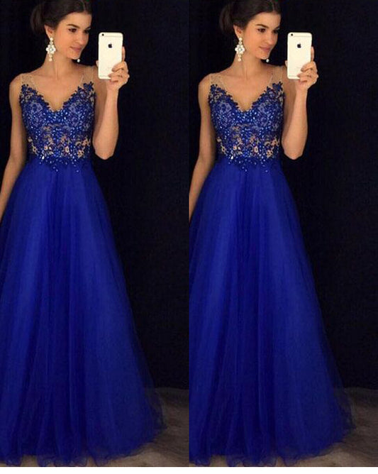 Dress Backless Beaded Ball Elegant Long Dress Blue Chiffon Dress Spot