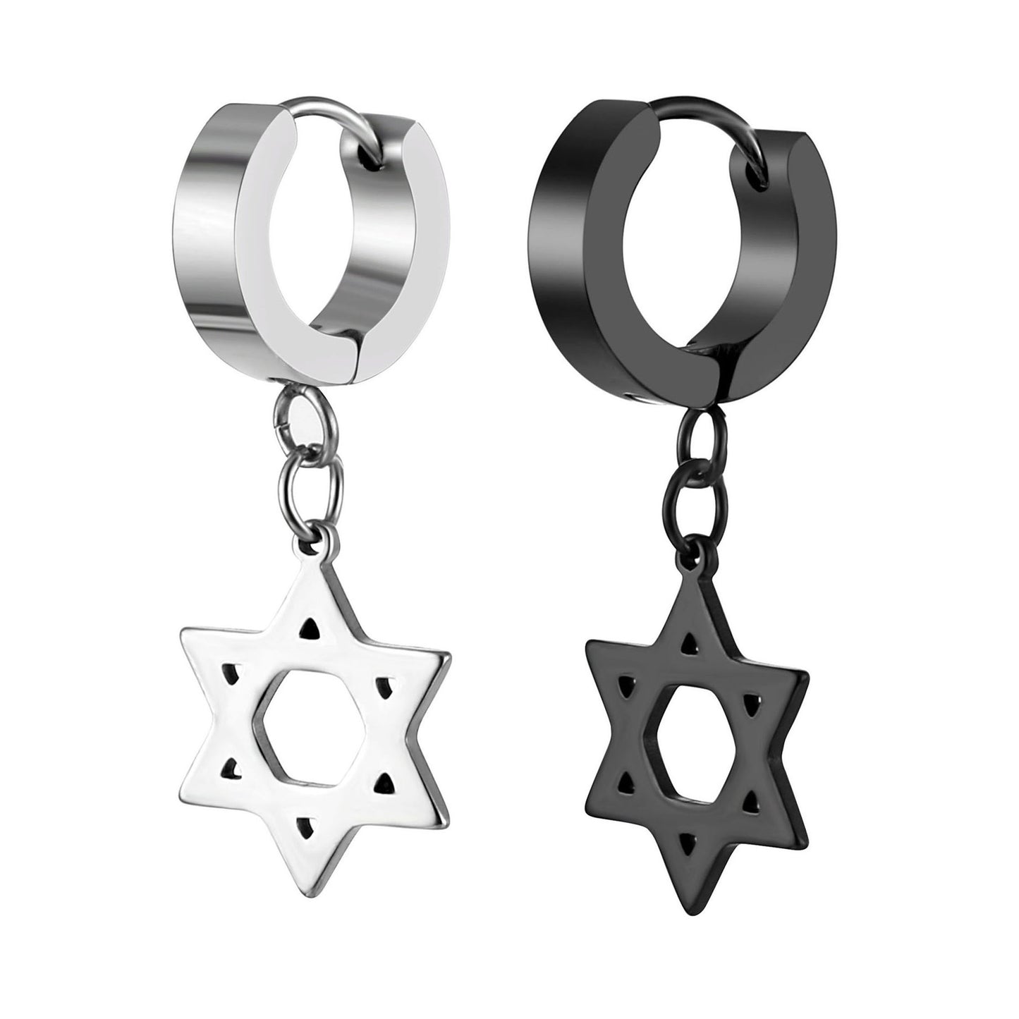 Titanium Steel Alloy Five-pointed Star Earrings