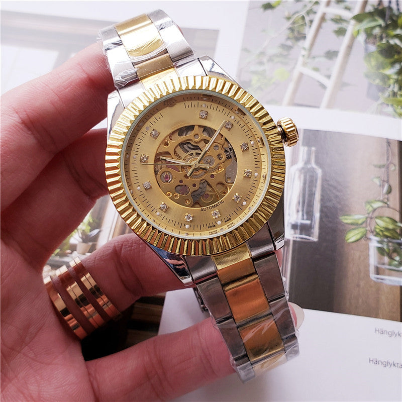 Fashion casual men's hollow mechanical watch