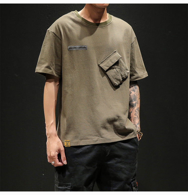 Solid color short sleeve T-shirt