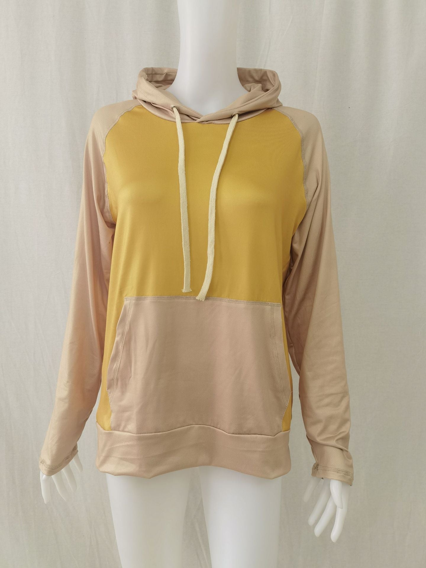 Hooded Pullover Color Matching Casual Women's Sweater