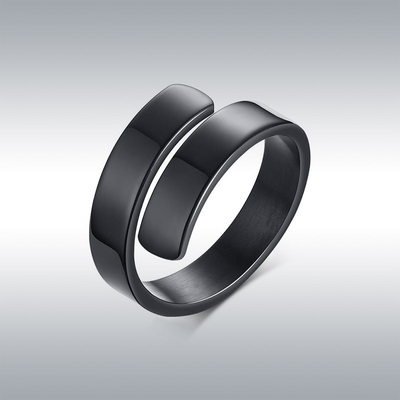 Titanium Steel Simple Style Creative Opening Trend Korean Men's And Women's Rings