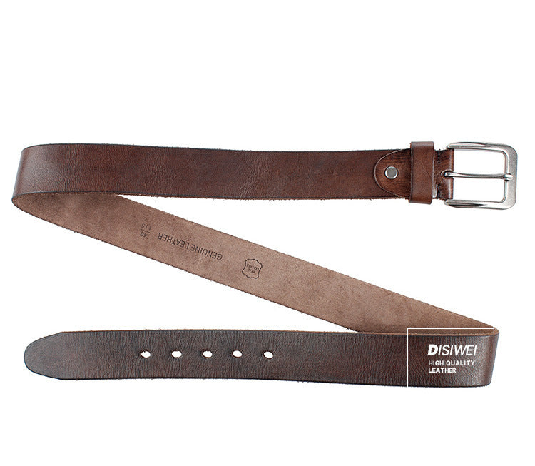 Washed vegetable tanned top layer cowhide belt