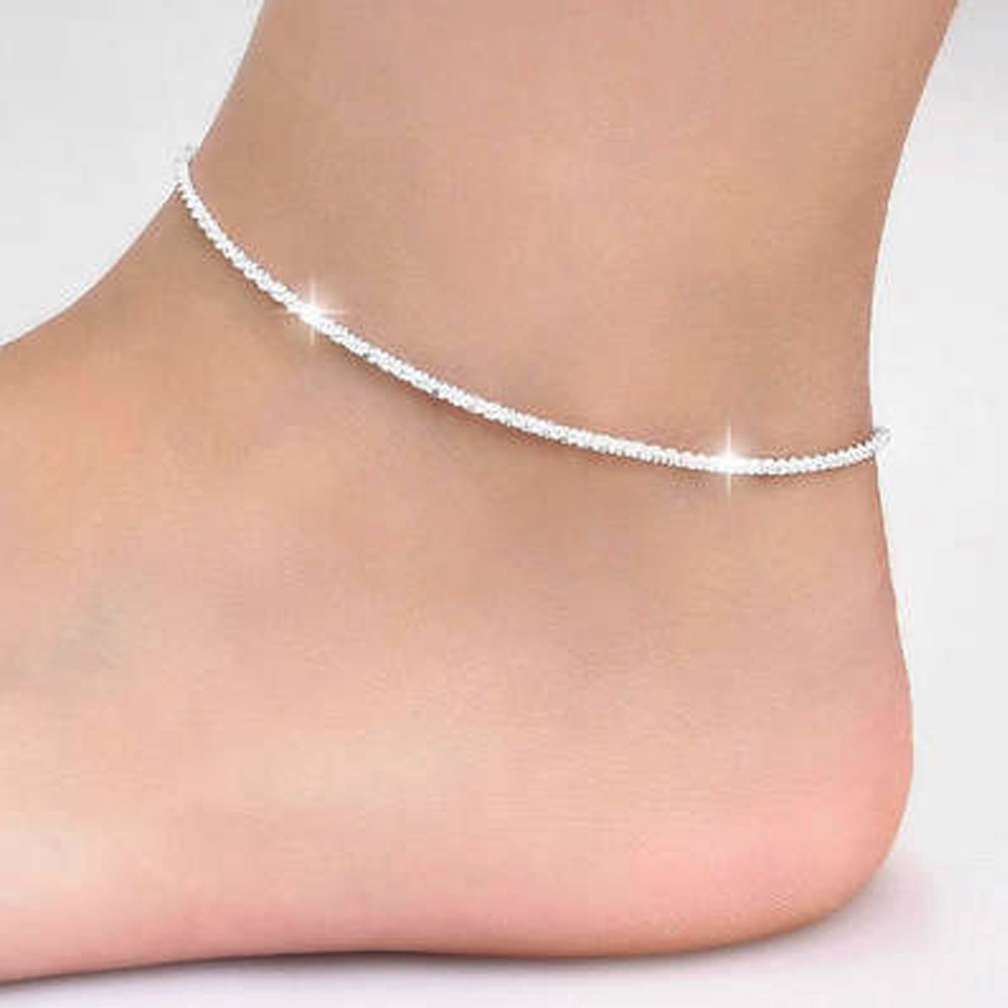 Silver plated anklet Korean version of Taobao explosion models female models 9.9 gift Korean version of the simple star anklet factory direct