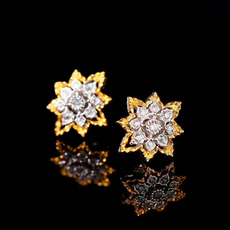 Vintage Sparkling Zircon Earrings S925 Silver Gold-plated