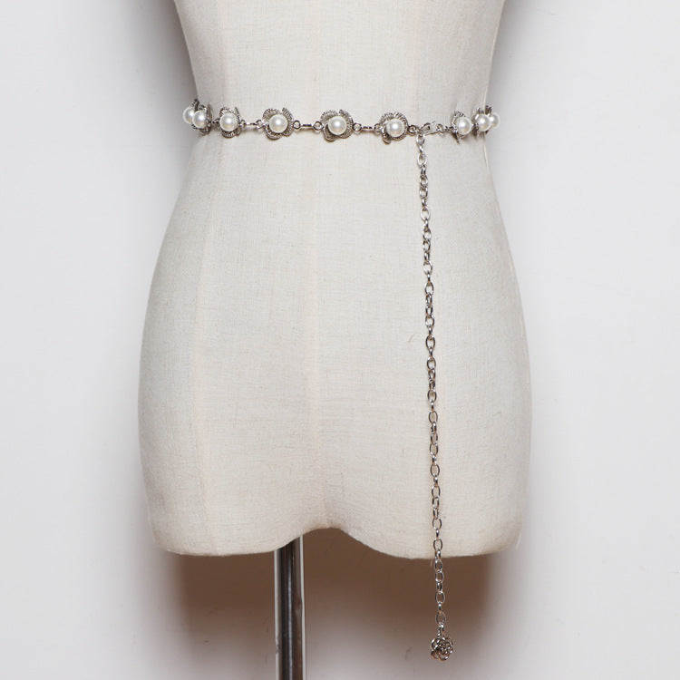 Pearl Waist Chain Ladies Fashion All-match Decorative Dress
