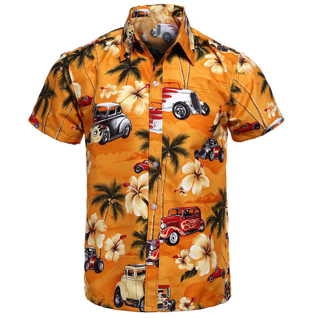 New Print Beach Shirt Summer Short Sleeve Shirt