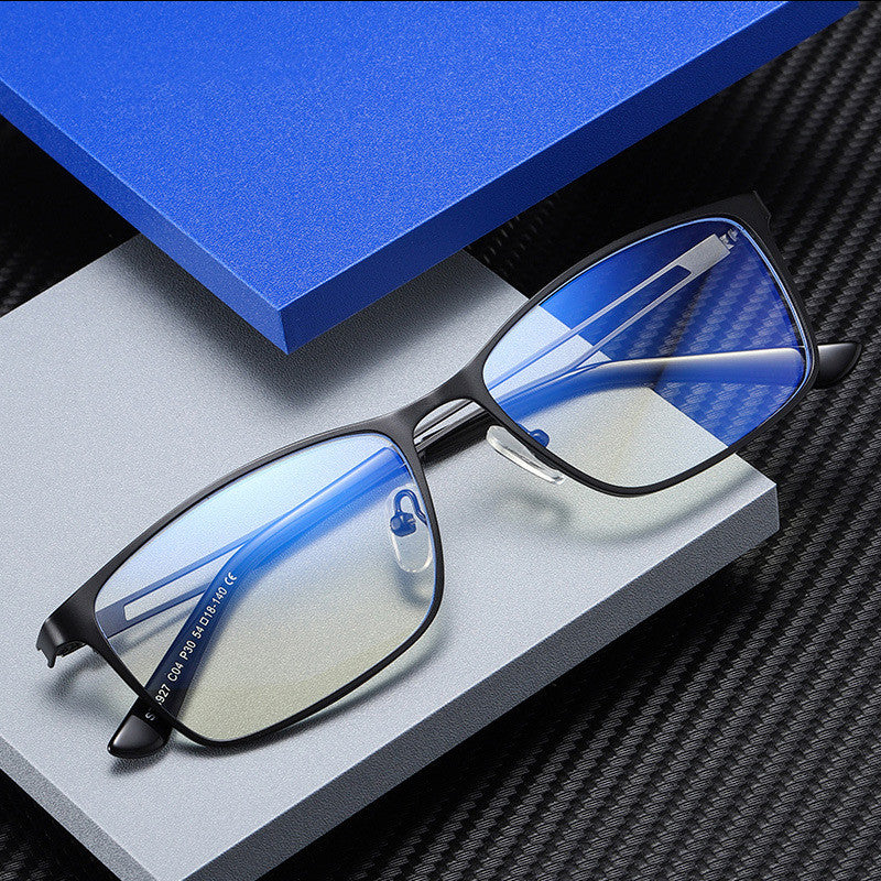 Fashion Glasses Frame Male Metal Anti-Blue Glasses Half Frame Glasses Frame
