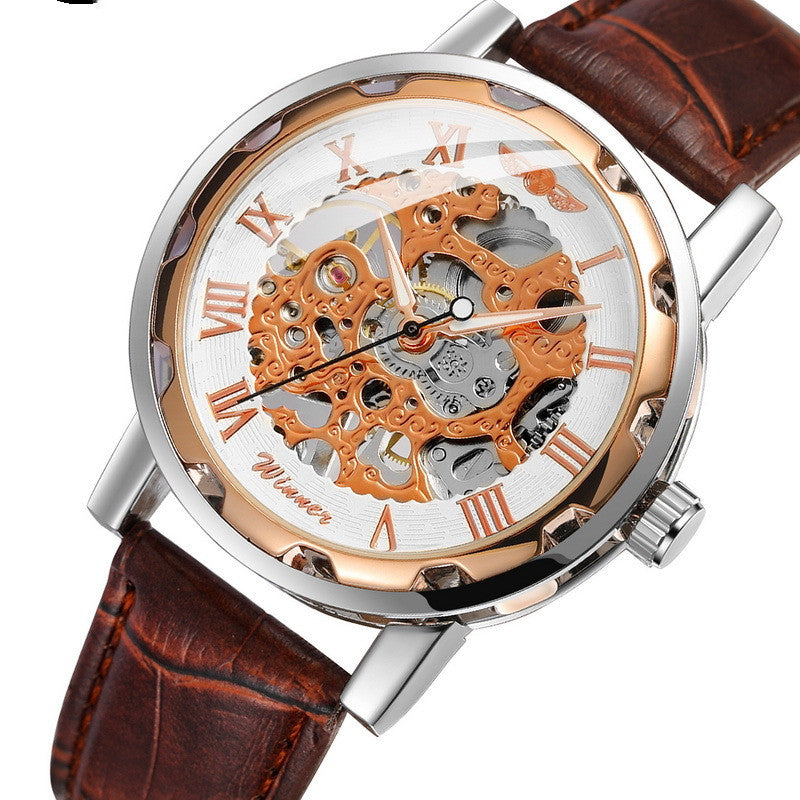 Full hollow men's belt manual mechanical watch