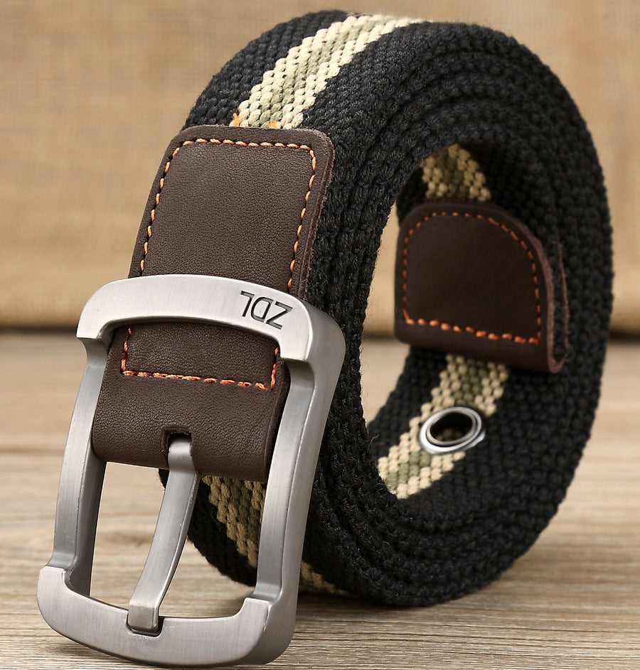 Canvas belt men's and women's pin buckle belt