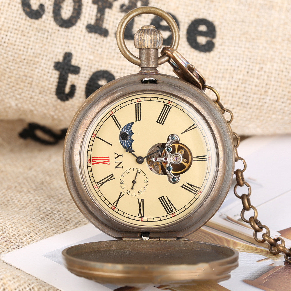 Carved small flower pocket watch