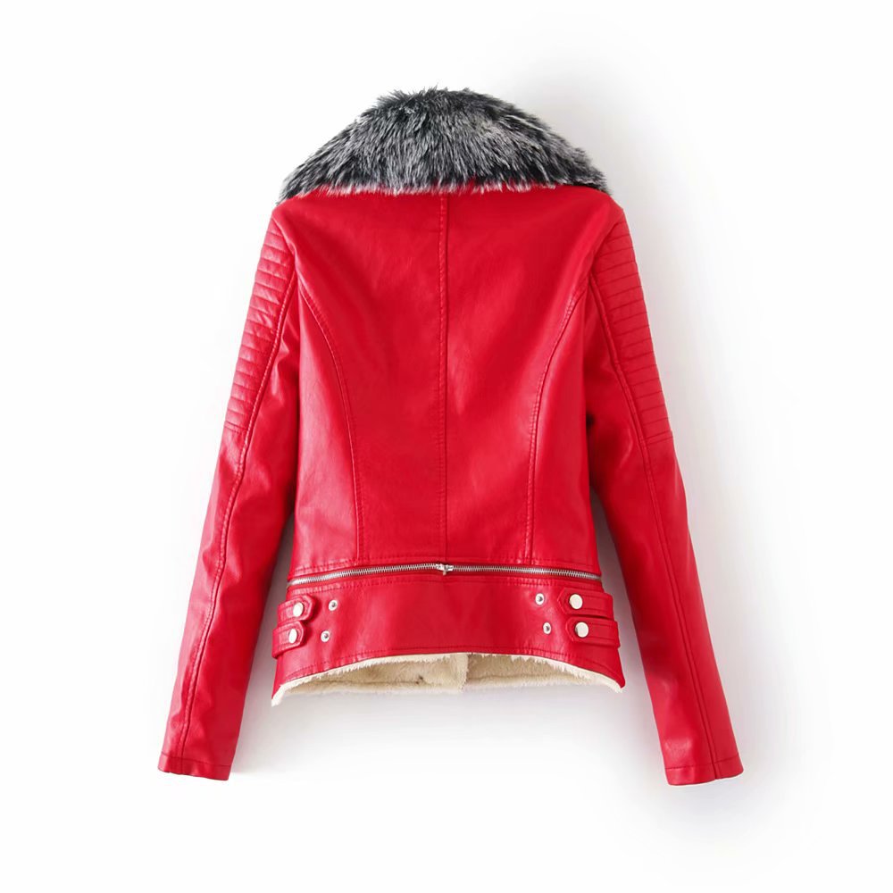 Fur Collar Leather Jacket