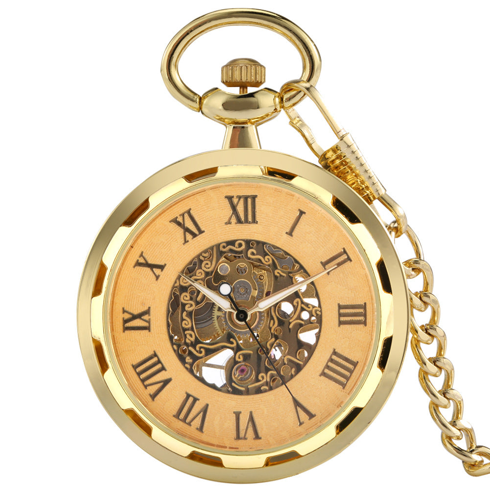 Men's Retro Skeleton Casual Simple Mechanical Pocket Watch