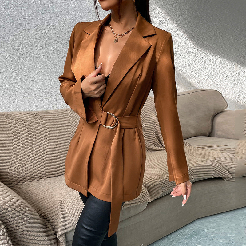 Fashion Lapel Slim Cardigan Temperament Suit Jacket Women's Clothing