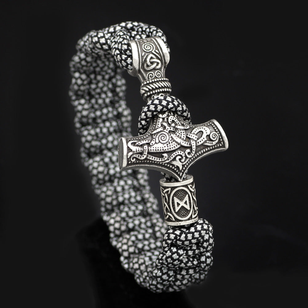 Vintage Thor's Hammer Braided Bracelet