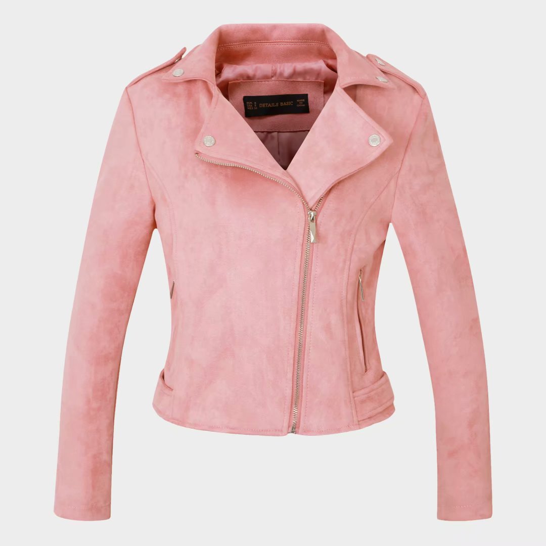 Slim Short Leather Jacket Deerskin Women