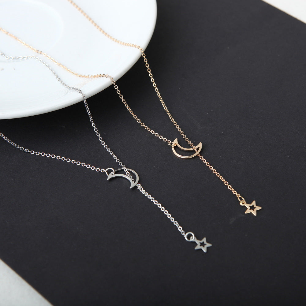 Moon Star Necklace Clavicle Chain Short Necklace