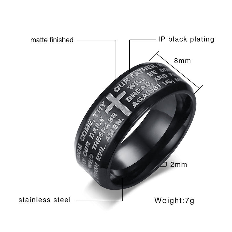 Sanskrit Ohm Stainless Steel Ring Men