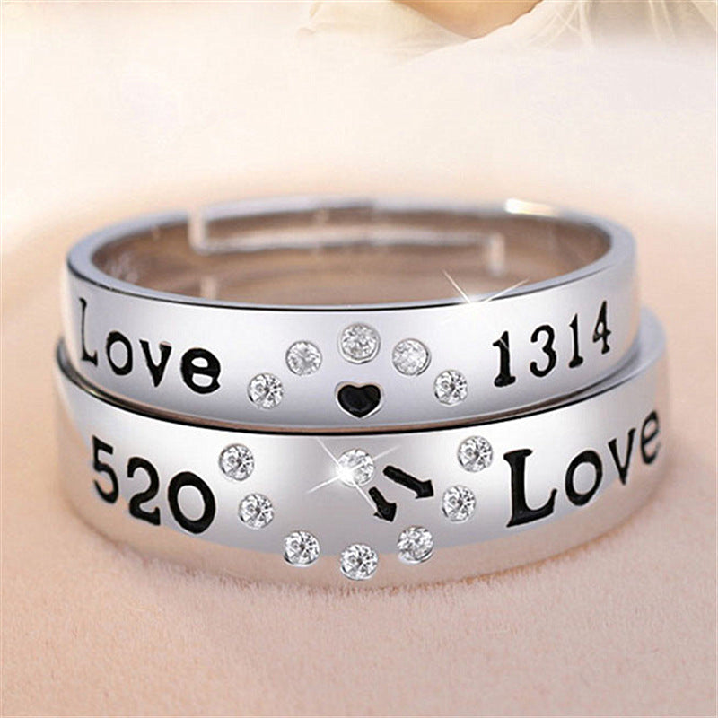 Men And Women's Creative Silver Diamond Rings