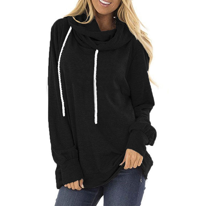 Hooded Drawstring Sweater Pullover Long-sleeved Loose Casual Women's Top