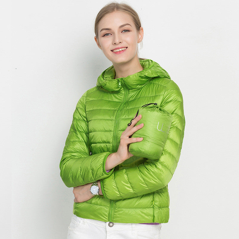 Lightweight Down Jacket Women Short Hooded Super Lightweight