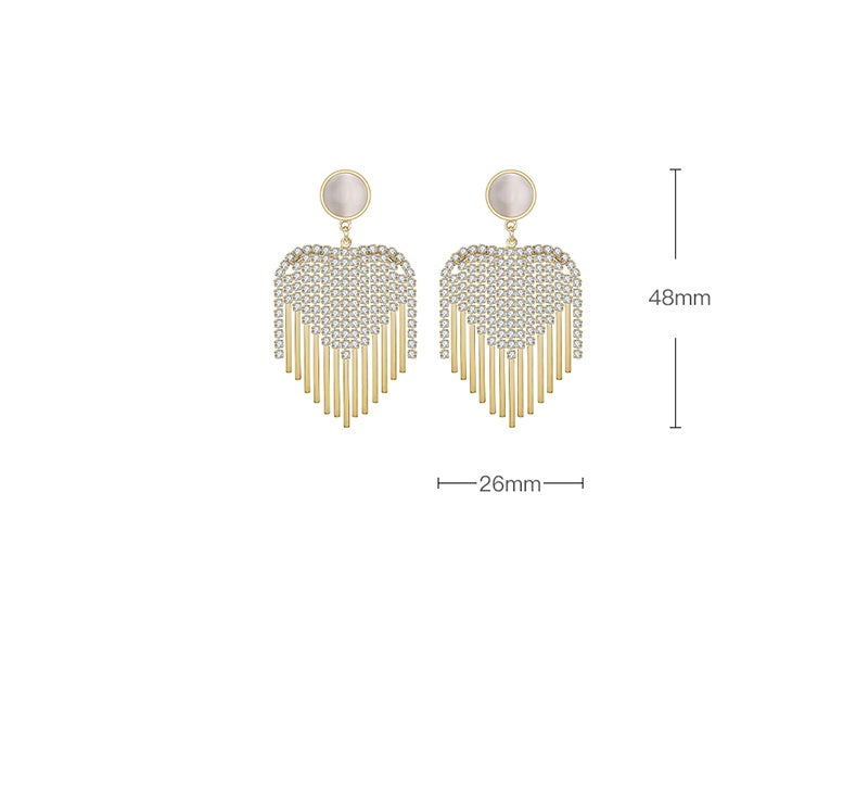 New Trendy Temperament Love Tassel Earrings