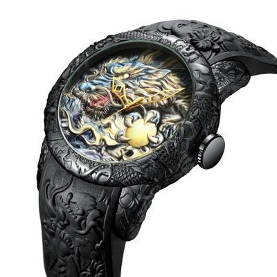 Dragon pattern mechanical watch