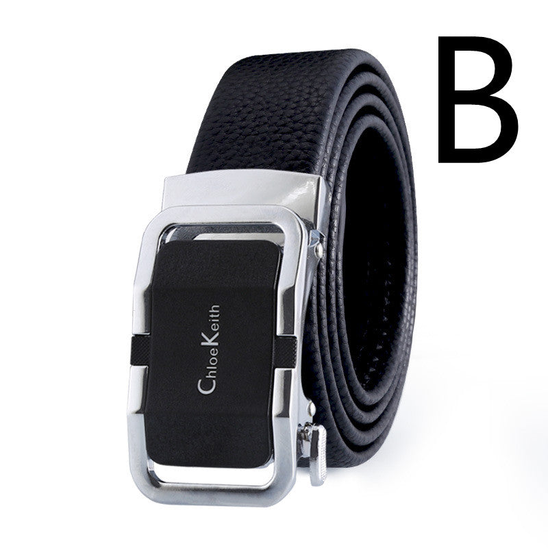 Men's New Leather Belt With Automatic Buckle