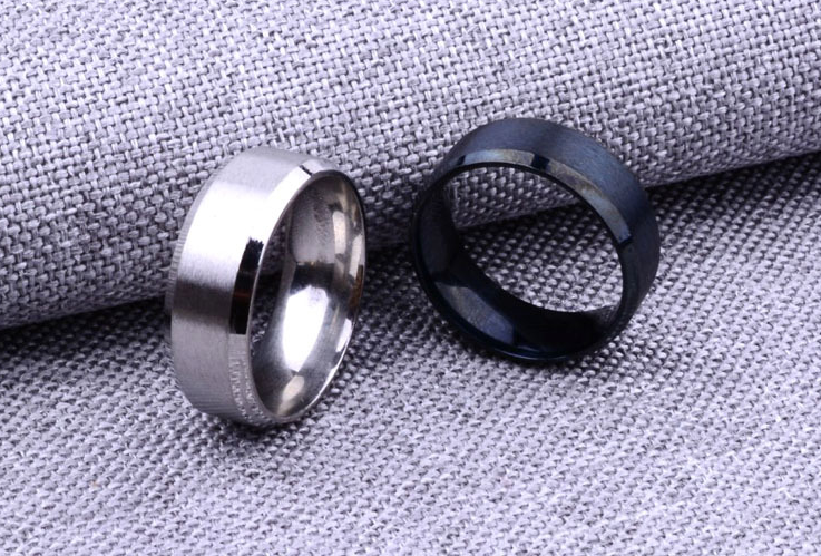 Simple Ring Frosted Couple Ring Personality Stainless Steel Ring