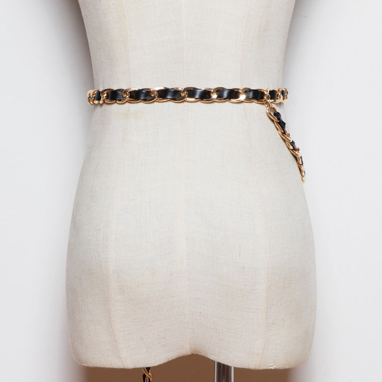 Woven Waist Chain Women's Fine Decorative Dress Simple And Versatile Korean Fashion Sweater Suit Waist Belt With Skirt