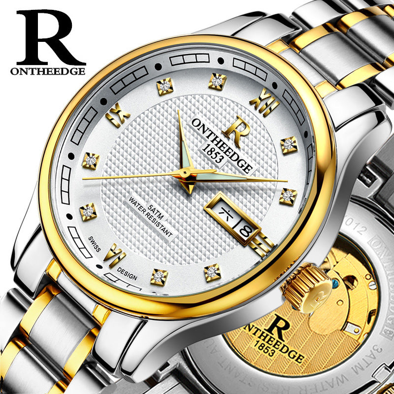 Genuine Rui edge watches men's automatic mechanical watches business men's watch luminous hollow water-proof fine steel