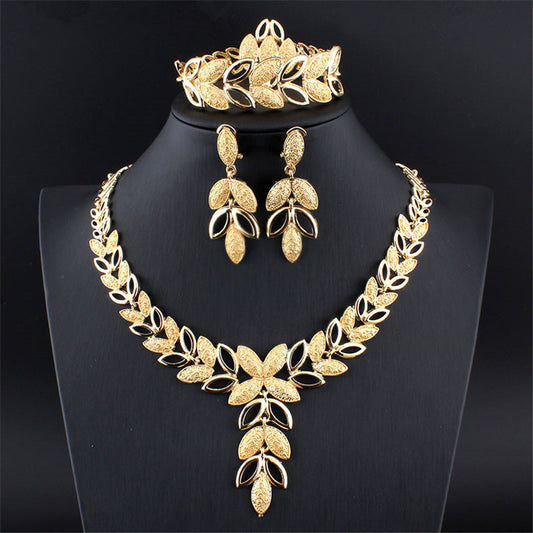 Four-piece Fashion Alloy Jewelry Necklace Earrings