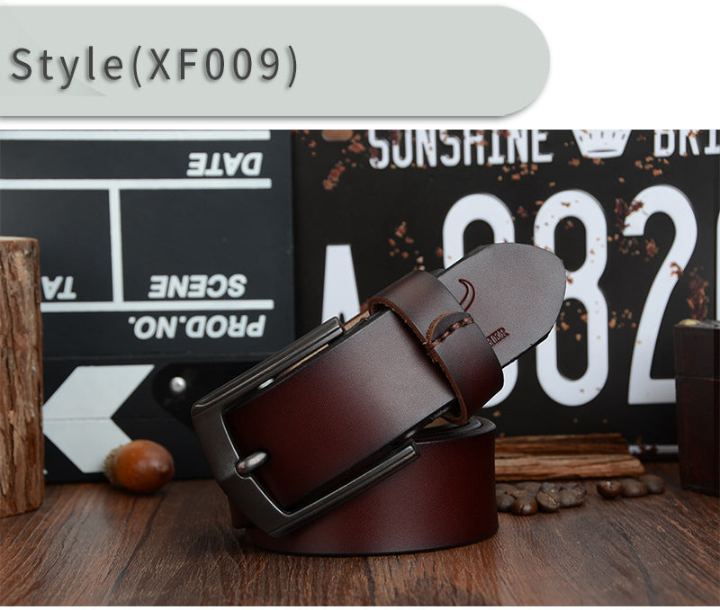 Dynamic buckle leather belt belt