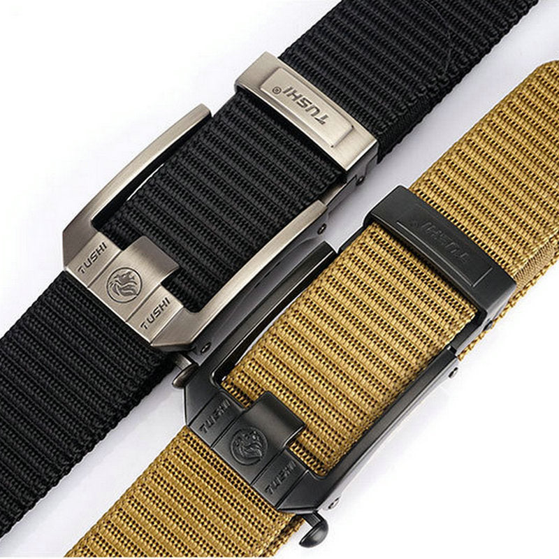 Automatic buckle nylon thick canvas belt