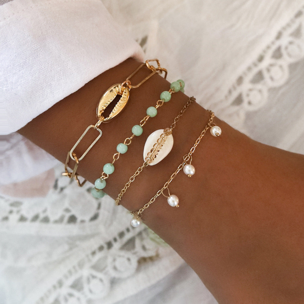 Golden Shell Exaggerated Chain Bracelet
